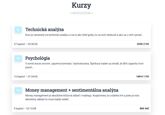 Jednotlivé kurzy v členské sekci