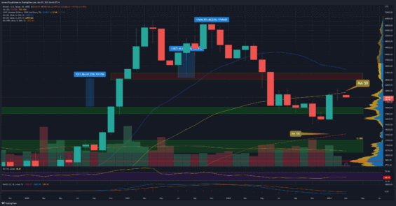 Měsíční graf pro Bitcoin