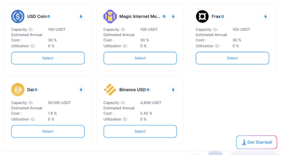 Stablecoiny nabízené na Bridge Mutual