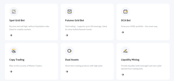 Produkty Bybit podporující ToolsGPT