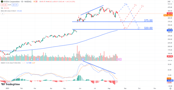 Graf ceny akcií NVIDIA Corporation*