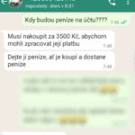 Komunikace s podvodníkem přes WhatsApp