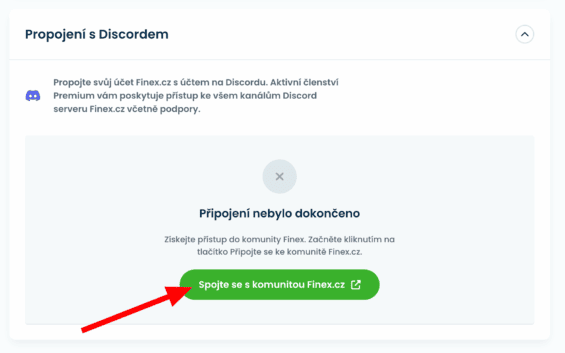 Propojení Finex.cz Discordu s předplatným na webu
