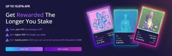 Ether.fan vám za staking ETH dá NFT