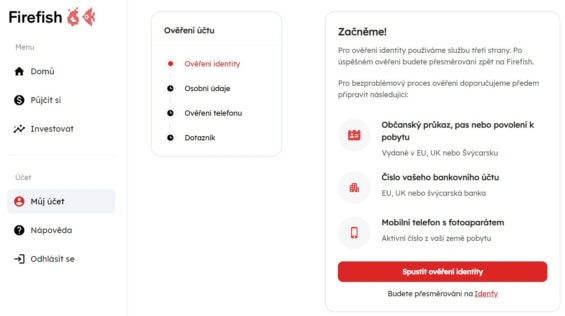 Kroky při ověření totožnosti na Firefish