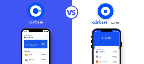 Coinbase App a Coinbase Wallet jsou 2 aplikace fungující na zcela odlišných principech