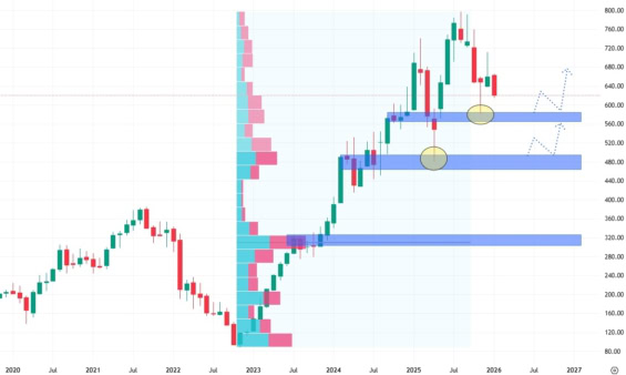 Měsíční akciový graf společnosti Meta Platforms
