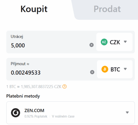 Funkce one-click buy