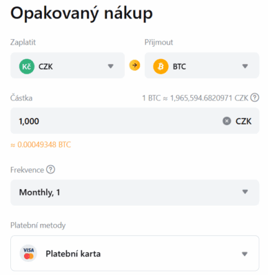 Opakovaný nákup na Bybit EU