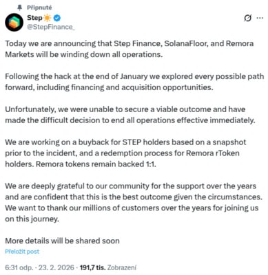 Step Finance končí po hacku za 27 milionů USD