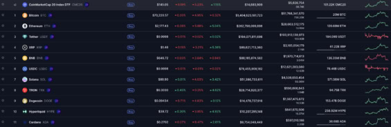 Jedenáct kryptoměn podle tržní kapitalizace