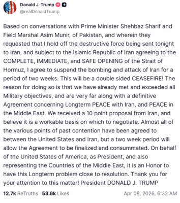 Vyjádření Donalda Trumpa ohledně Íránu